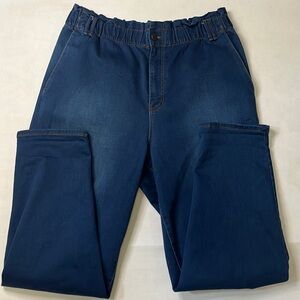 Frayed Wear Now Denim Joggers High-Rise Jeans Relaxed Fit Comfort Size 32
